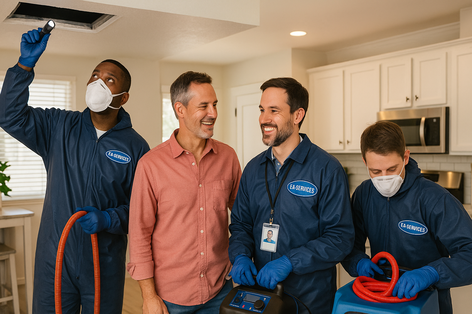 Professional cleaning team working in Peralta